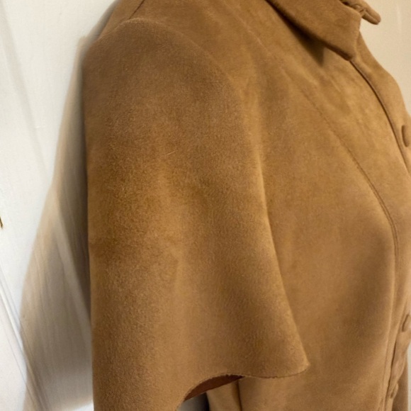 Zara Camel Faux Suede Button-Front Mini Dress Short Sleeve Shirt Dress Women’s M - Picture 6 of 8